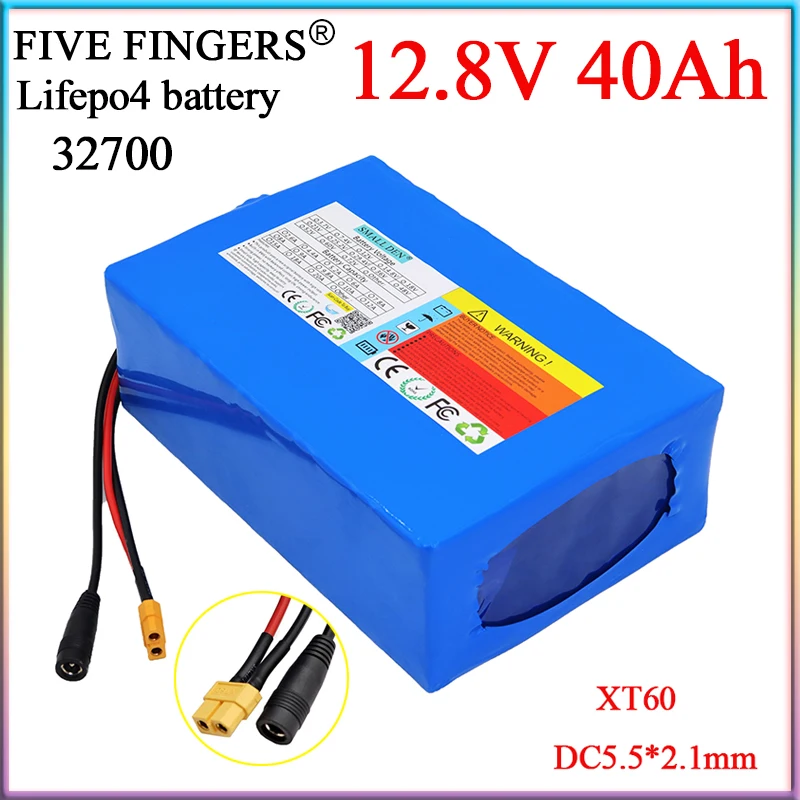 

New 12.8V 40Ah 32700 Lifepo4 Battery Pack Built-in 40A Same port BMS For E-Boat UPS LED Lamp Player 12V Outdoor Power Supply etc