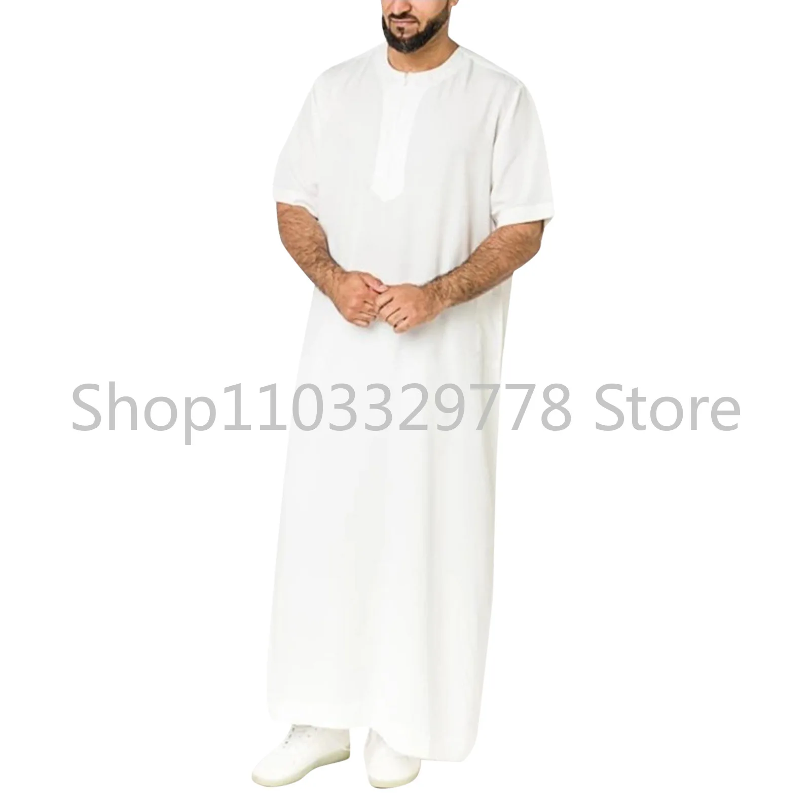 2023 New Muslim Middle East Arab Dubai Malaysia Men's Shirt Zipper Muslim Robe