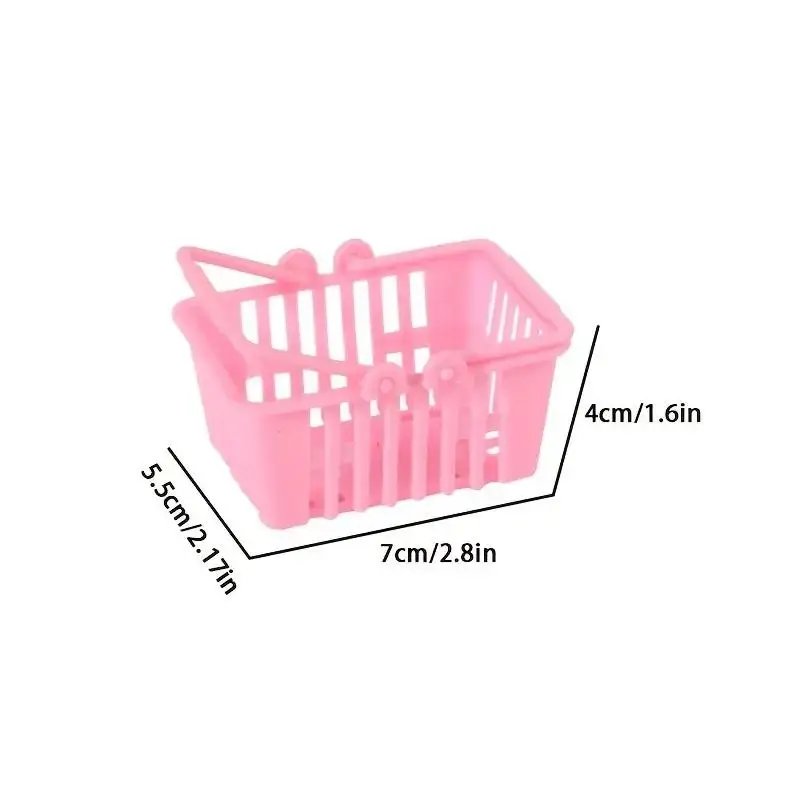 5pcs Mini Shopping Baskets Figurines Photo Props 1:12 Scale Models for Crafts Decor