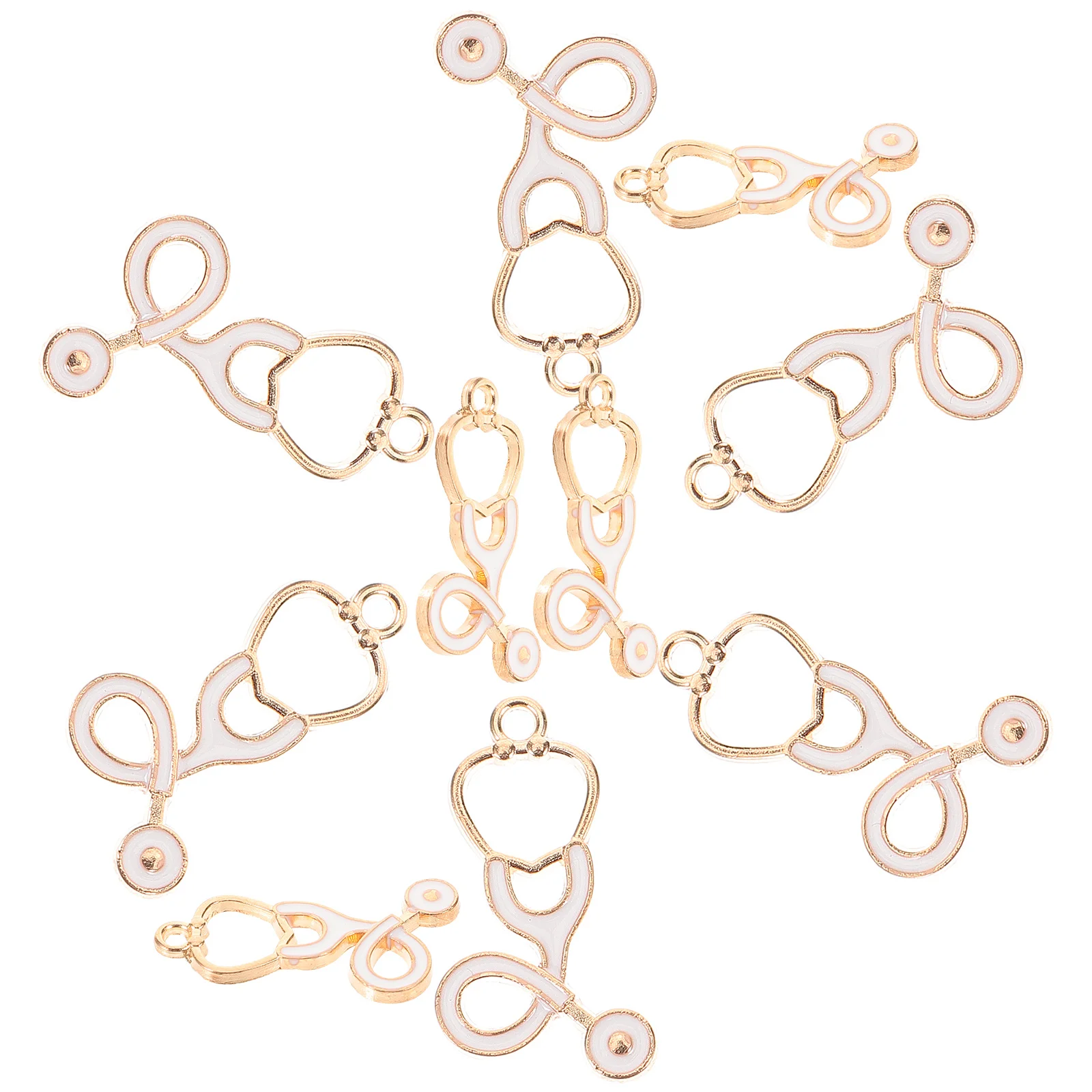 

10 Pcs Stethoscope Charms Zinc Alloy Nurse Pendant Jewelry Making Supplies Custom Metal Pendants Reusable Decorative Shine