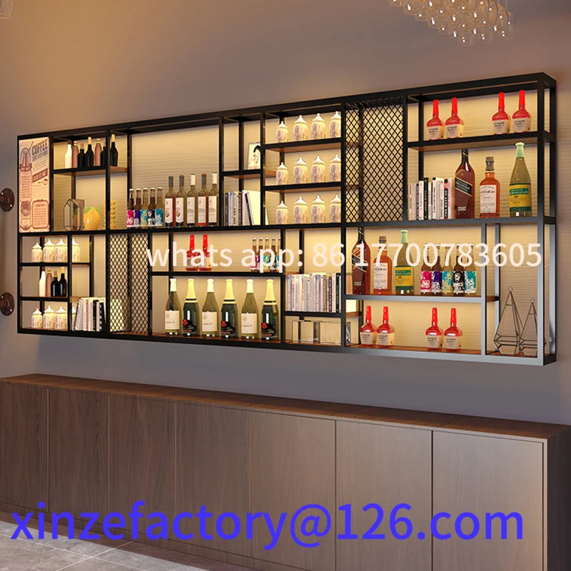 

Customizable Cabnet Cabinets To Store Multifunction Portable Bar Station Wine Rack For Wall Shelf Iron