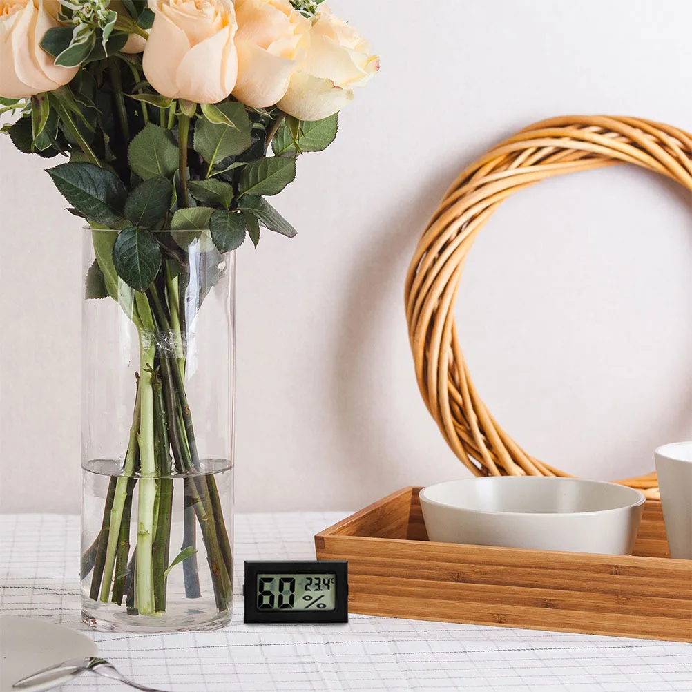 

4Pcs Mini Hygrometer Thermometer Set Compact Digital LCD Display for Indoor Outdoor Climate Monitoring Reptile Tank