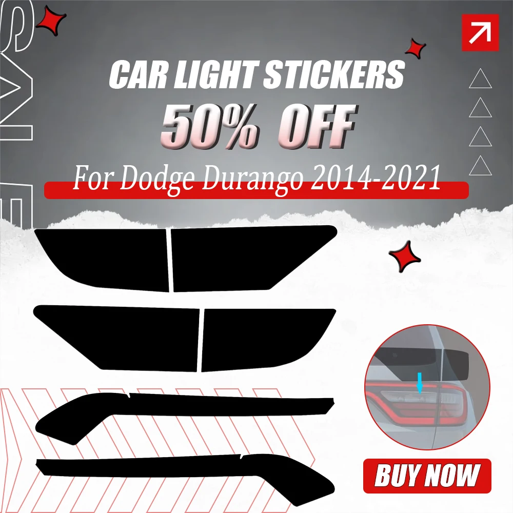 Car Light Stickers for Dodge Durango 2014-2021 Overlays Headlight Eyelid Vinyl Tint Film Tail Light Decal Exterior Accessories