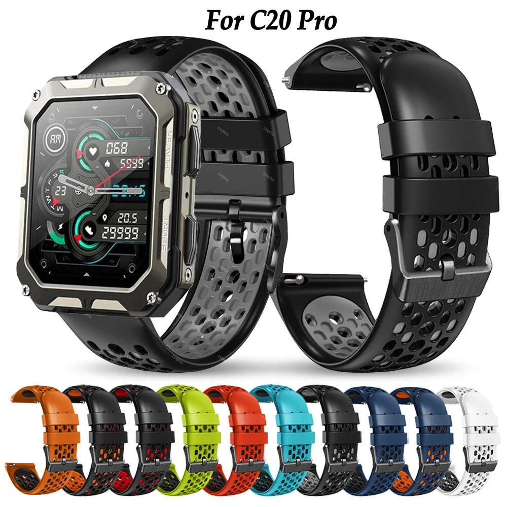 For C20Pro Smart Watch Strap Men Replacement Silicone Wristband Bracelets For Watches For C20 Pro Sport Smartwatch Band