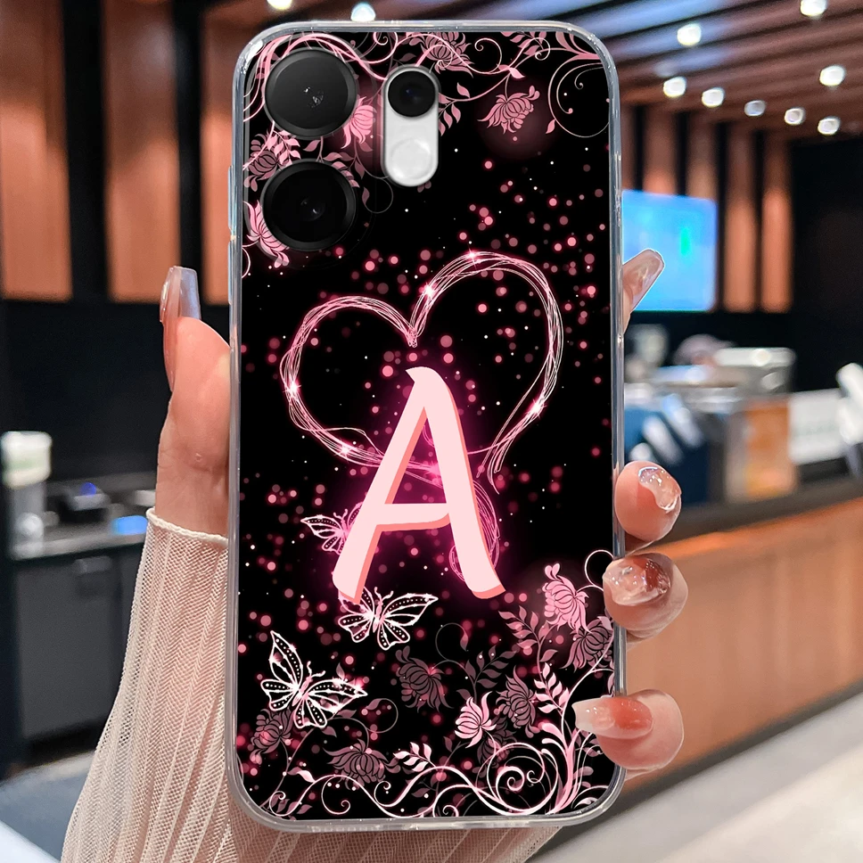 حافظة هاتف لهاتف Vivo V60 Lite 5G فريدة من نوعها بأحرف قلب الحب خفيفة الوزن وناعمة من مادة البولي يوريثان الحراري غلاف من السيليكون الشفاف لهاتف VivoV 60 مضاد للانزلاق Funda #4