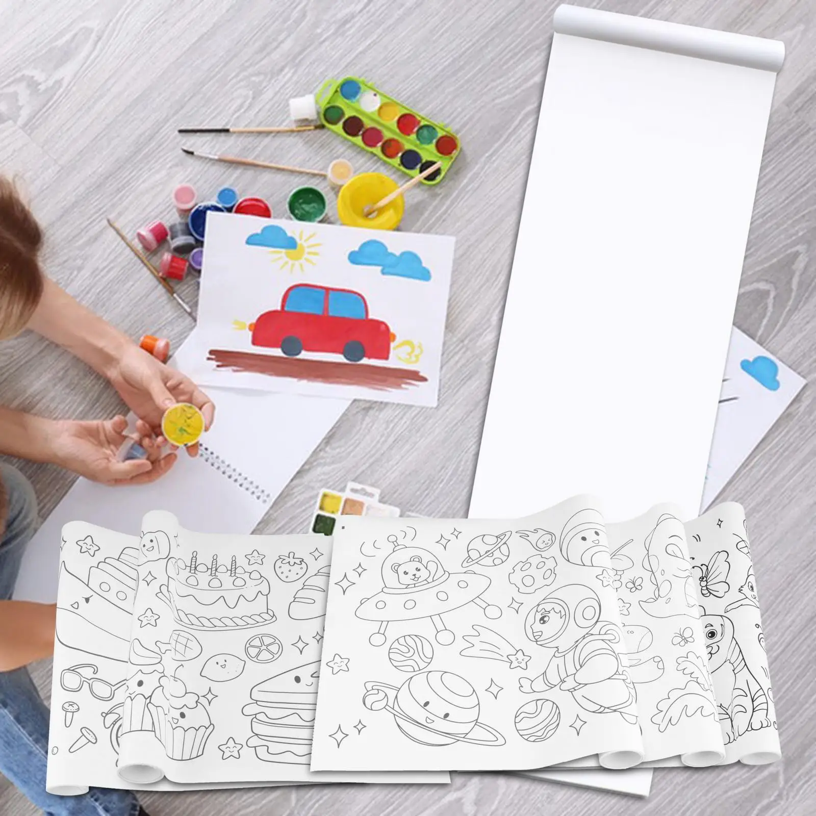 Children's Drawing Roll Coloring Paper Roll Graffiti Drawing Art Paper for Development Activities Creativity