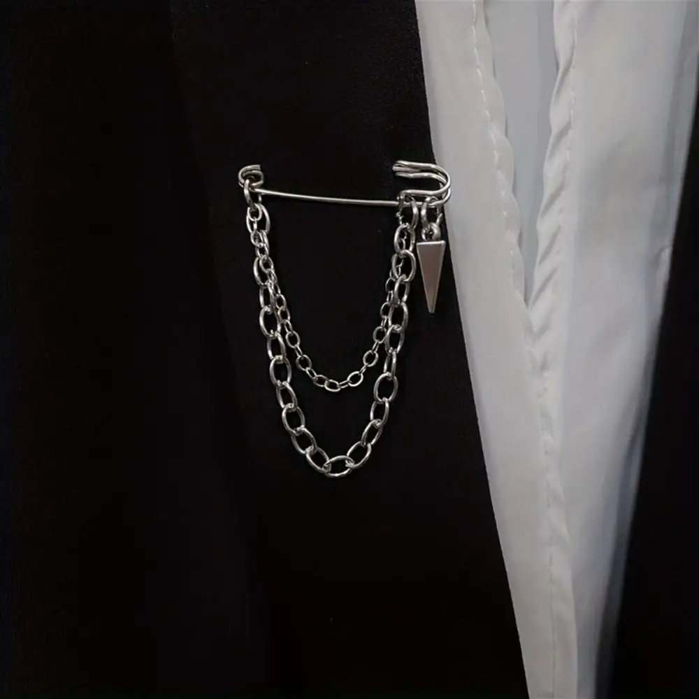 Retro Punk Star Croce Catena Spilla Multi-strato Catena di metallo Maglione Collare Clip Catena in vita Nappa Ciondolo Spilla Gioielli Donna