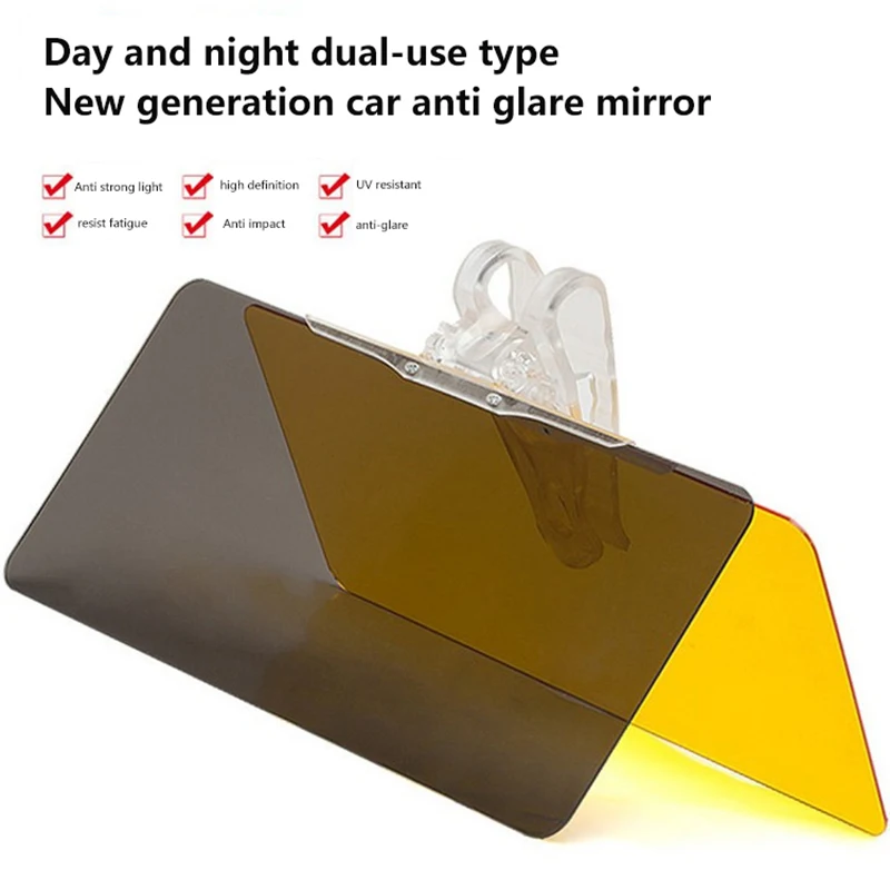 1PC HD Anti-UV Anti-dazzle Goggles Clip-on Driving Vehicle Shield For View Visor Rotatable Driving Mirror Car Sun Visor