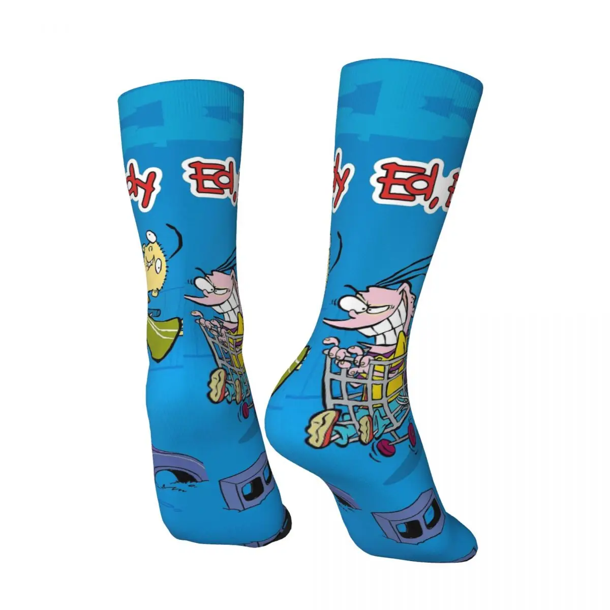 Hip Hop Vintage Poster Crazy Men's compression Socks Unisex Ed, Edd n Eddy Cartoon Harajuku Seamless Printed Funny Novelty