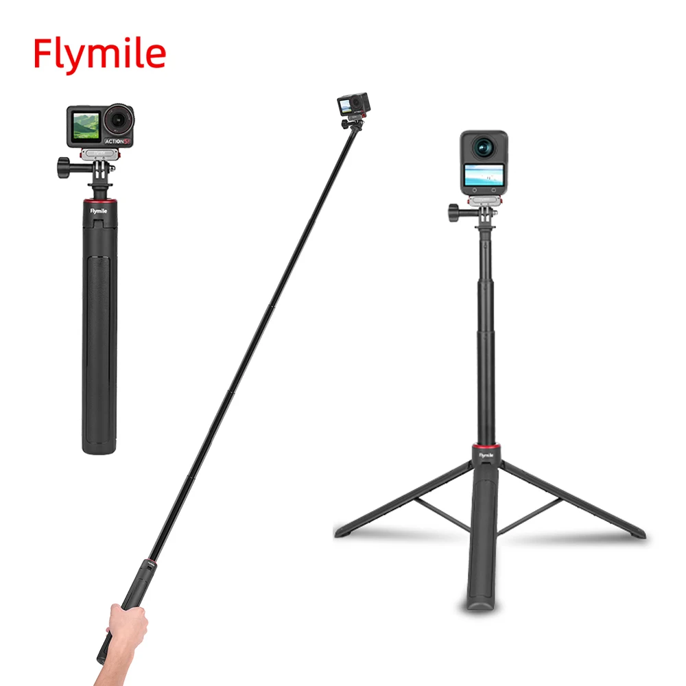 

Flymile Extendable Tripod Adjustable Selfie Stick Long Hand Grip for DJI OSMO 360/Action 5 Pro Accessories Vlgo Travel Stand
