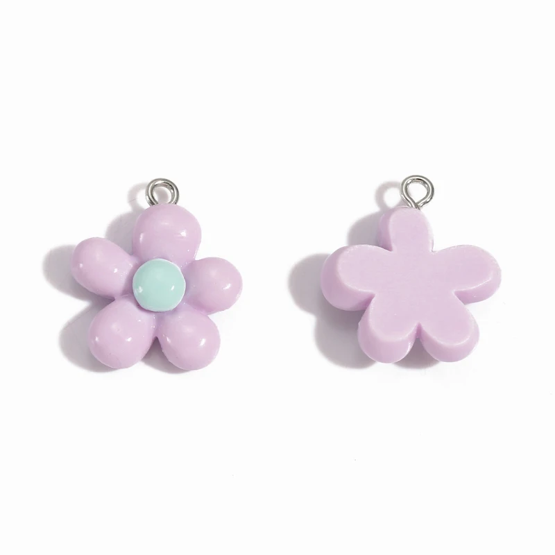 10 قطعة 8 ألوان الراتنج زهرة السحر ل القرط المفاتيح قلادة Diy kawaii طفل اليدوية صنع المجوهرات 22*20 مللي متر W509 #4