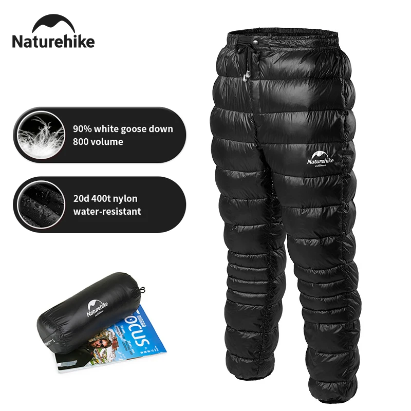 Spodnie Naturehike z puchem gęsiego, zimowe, ciepłe, wodoodporne, wiatroodporne, outdoorowe, lekkie, przenośne, idealne na kempi