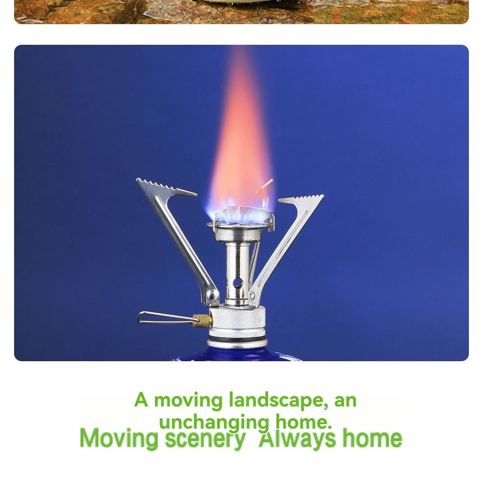 BRS-1 Outdoor Camping Stove Portable Mini Gas Stove Copper Foldable High Power Magnalium Alloy Gas Stove 87g for Hiking Picnic