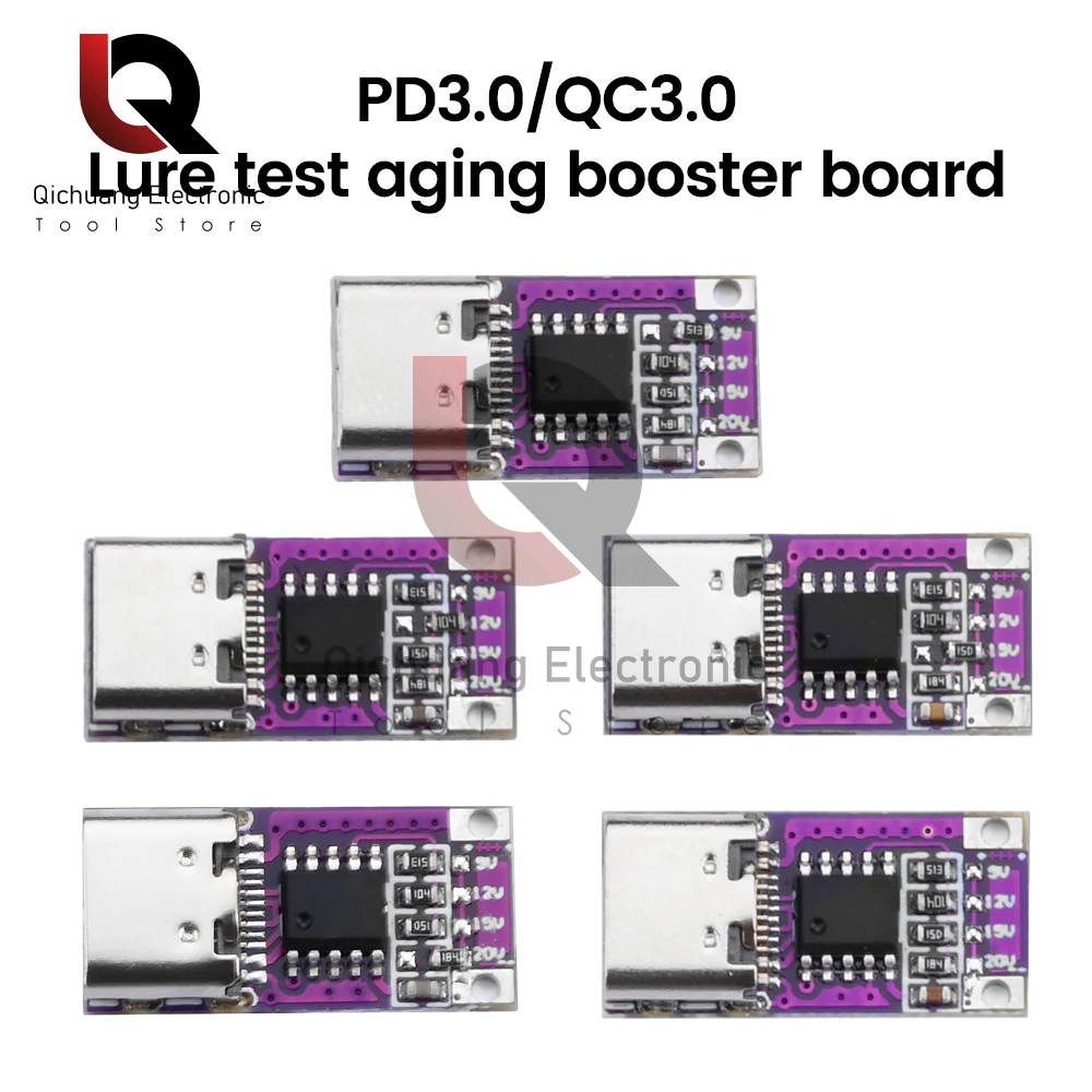 PD/QC2.0 3.0 Decoy Board Fast Charging Protocol Deception Boost Aging Test Trigger Module Type-c Output 5V/9V/12V/15V/20V