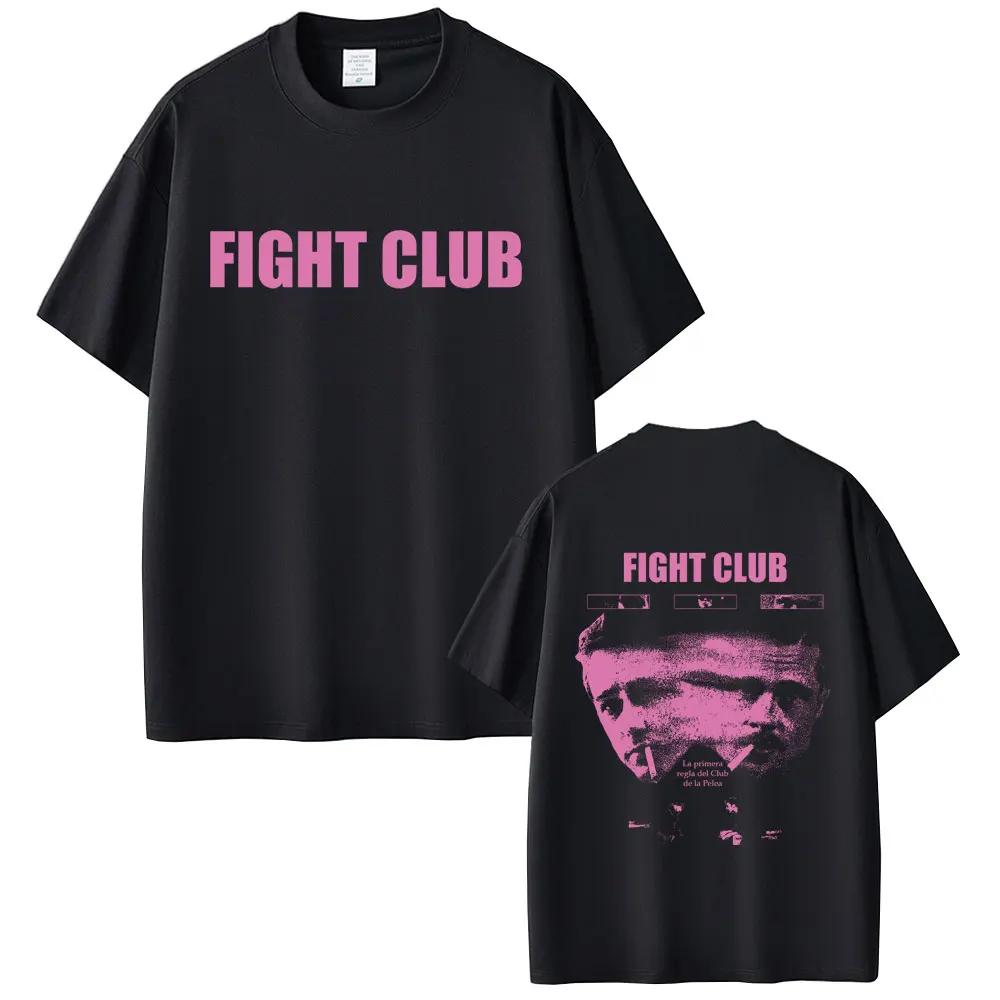 Футболка с графическим принтом TV Fight Club, мужская и женская повседневная винтажная хлопковая футболка с короткими рукавами, модные футболки унисекс, футболки оверсайз