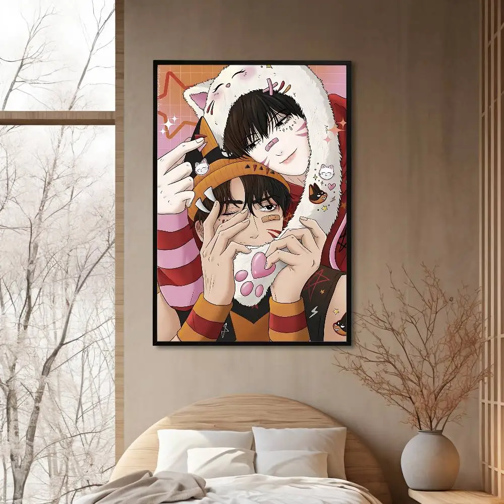 Manga R-Reverse T-Thinking Poster Fancy Wall Sticker for Living room bar retro decorative painting room
