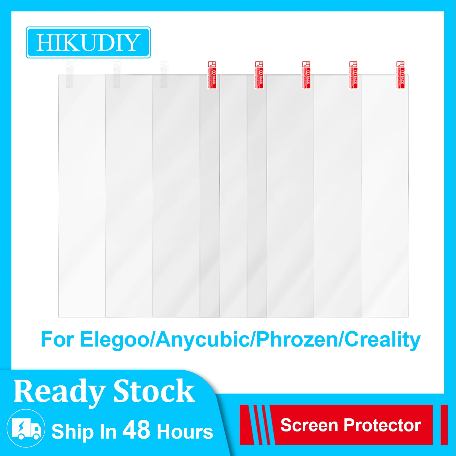 

HIKUDIY 5PCS LCD Screen Protector Film: Scratch-Resistant Protective Films for ELEGOO/Anycubic/Phrozen/Creality 3D Printer