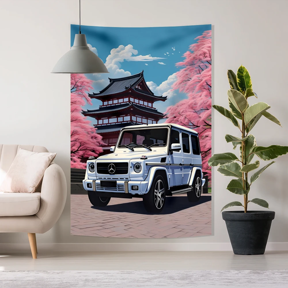 Room Decoration off-Road Vehicle Car Poster Background Cloth Decoration Room Tapestry Hanging Cloth