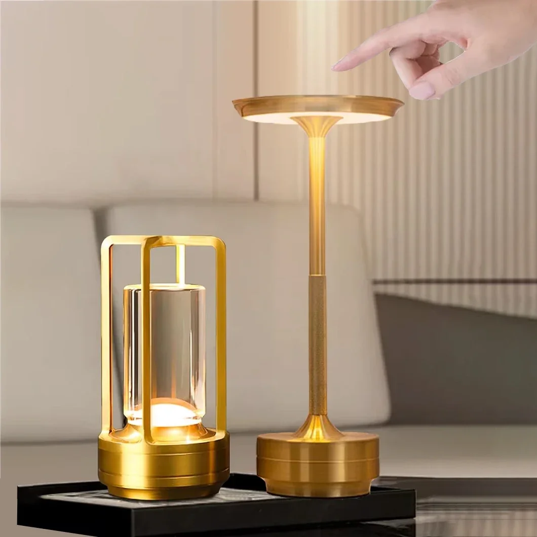 Rechargeable Wireless Table Lamp LED Touch Sensor Desktop Night Light Reading Lamp for Restaurant Hotel Bar Bedroom Decor Light