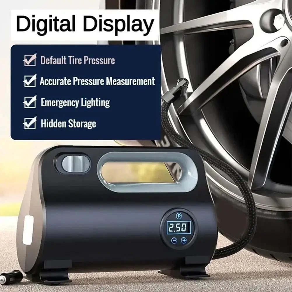 Car Air Pump Portable Wireless Air Pump High Power Digital Display Tire Pressure Auto Motorcycle Car Accessories