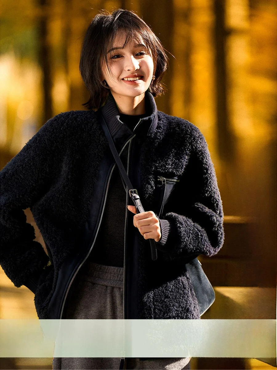 

Куртка XiaoHanGe Mist Island Pine Sp Furry Light Drifting из мягкой теплой шерсти с частицами флиса, с длинными рукавами, для деловых поездок и повседневной носки