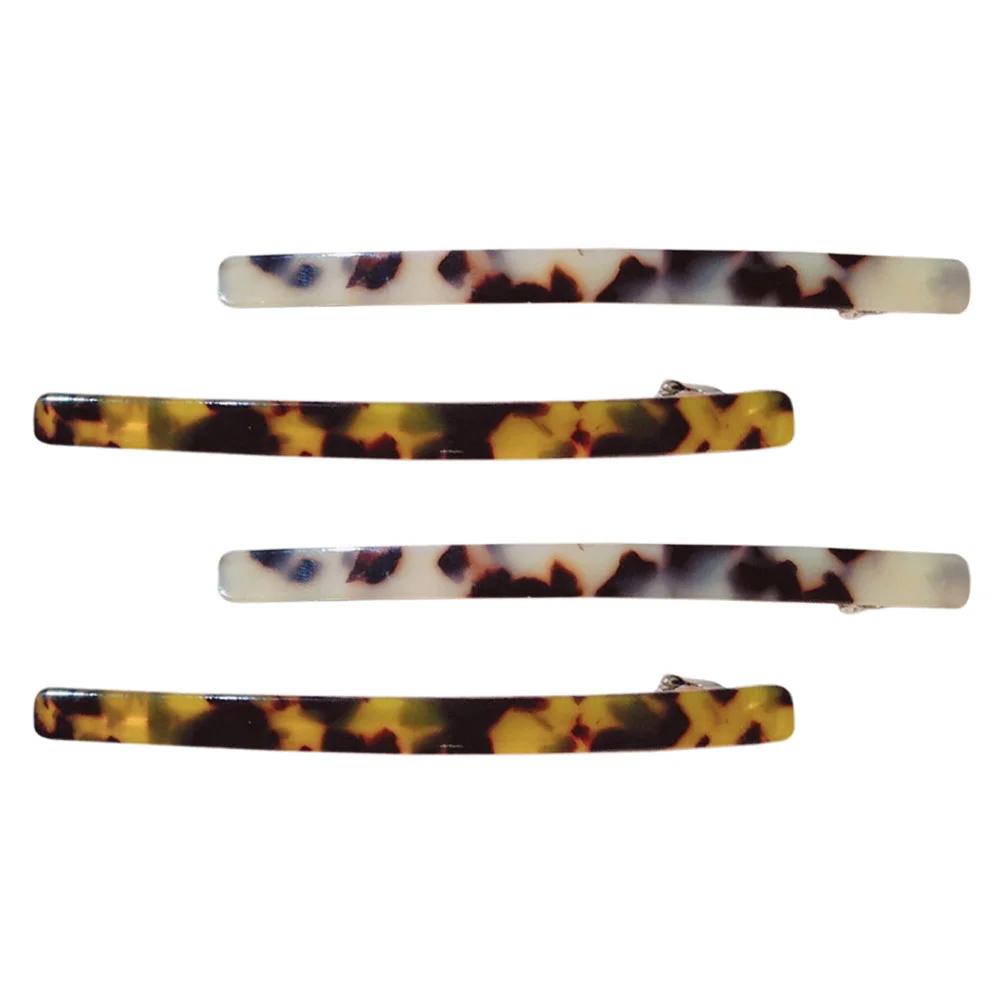 4 PCS Unique Hair Clips Ponytail Women Barrettes Leopard Print Miss Grips