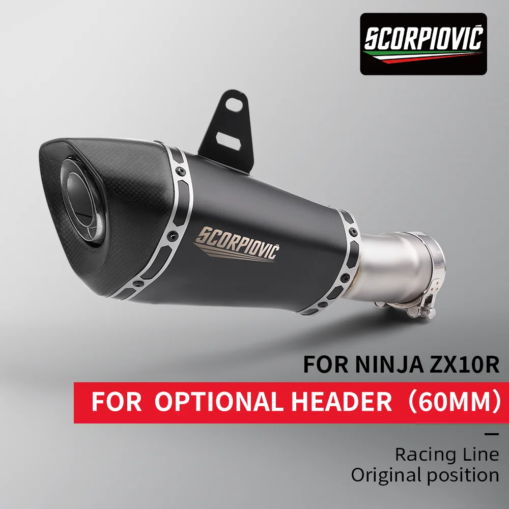 

For NINJA ZX10R ZX10RR 2016-2020 Motorcycle Exhaust Pipe Slip on Line Muffler Exhaust Muffler Motorbike Escape Pipe