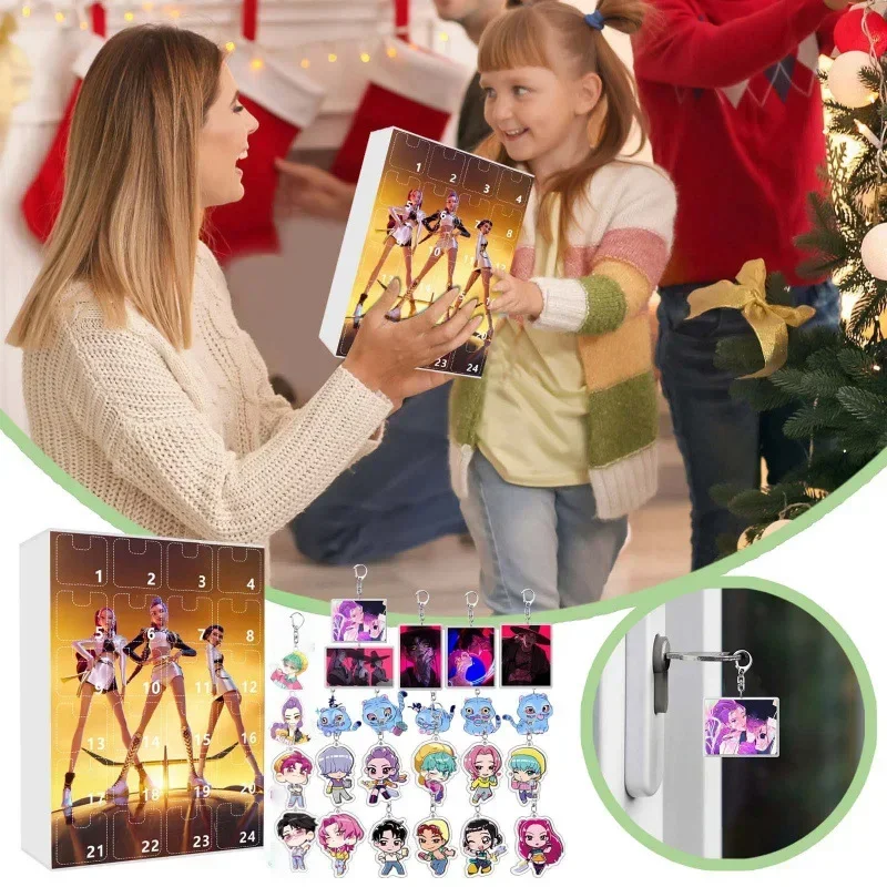 2026 MINISO KPOP الساحرة هانت عيد الميلاد العد التنازلي التقويم صندوق أعمى ظهره سيارة المفاتيح الاكريليك قلادة Kpop شيطان هنتر الطرف