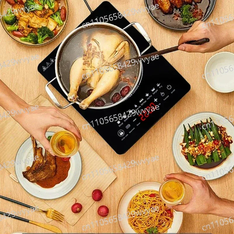 

Индукционная плита с сенсорным управлением 110В~220В, 2200Вт, с таймером, интеллектуальная, энергосберегающая, многофункциональная, для домашнего приготовления пищи
