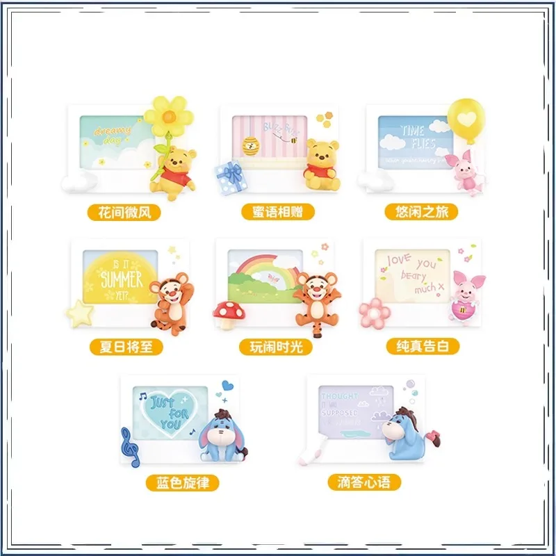 

Pooh Bear Photo Frame Blind Box Cute Refrigerator Magnet Cartoon Ornament Trendy Play Action Figures Model Kids Toy