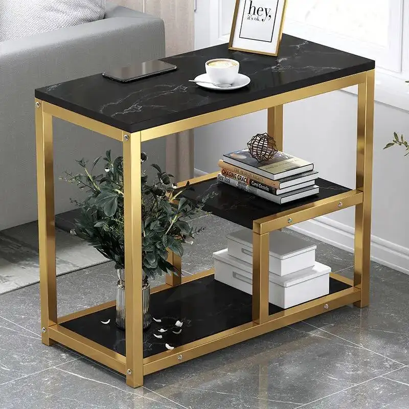 Nordic Living Room Furniture Square Small Coffee Side Tables Rack Narrow Sofa Side Cabinet Light Luxury Several Corner Tea Stand