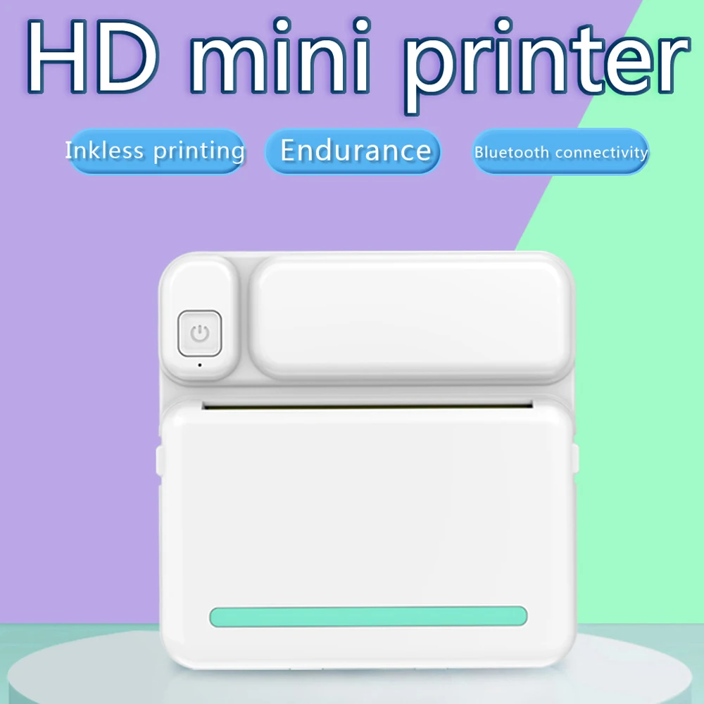 C19 Mini Printer Portable Thermal Printer Photo Pocket Thermal Label Printer 58mm Printing Wireless Bluetooth Android IOS