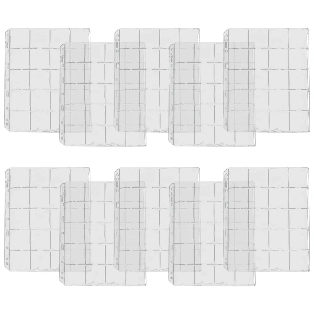 

Page Coin Holder Sheet 1/10 Sheet Clear Organization 20 Pockets For Coin Collection PVC Wide Application Brand New