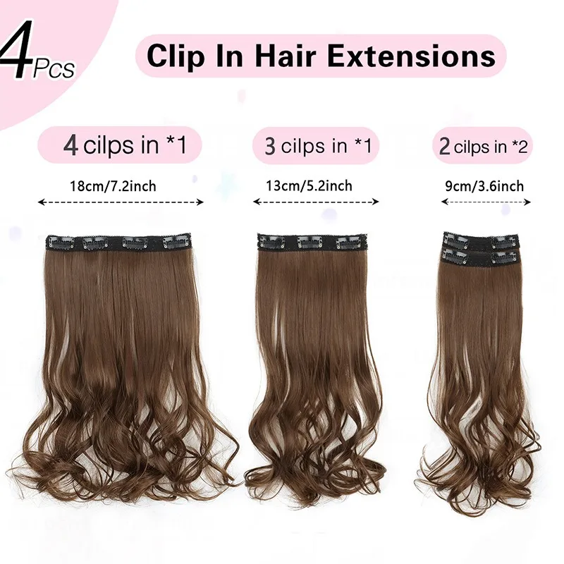 합성 11 클립 클립 인 헤어 익스텐션짧은 머리 내열성 헤어피스 여성용 천연 물결 모양 옴브레 헤어 피스