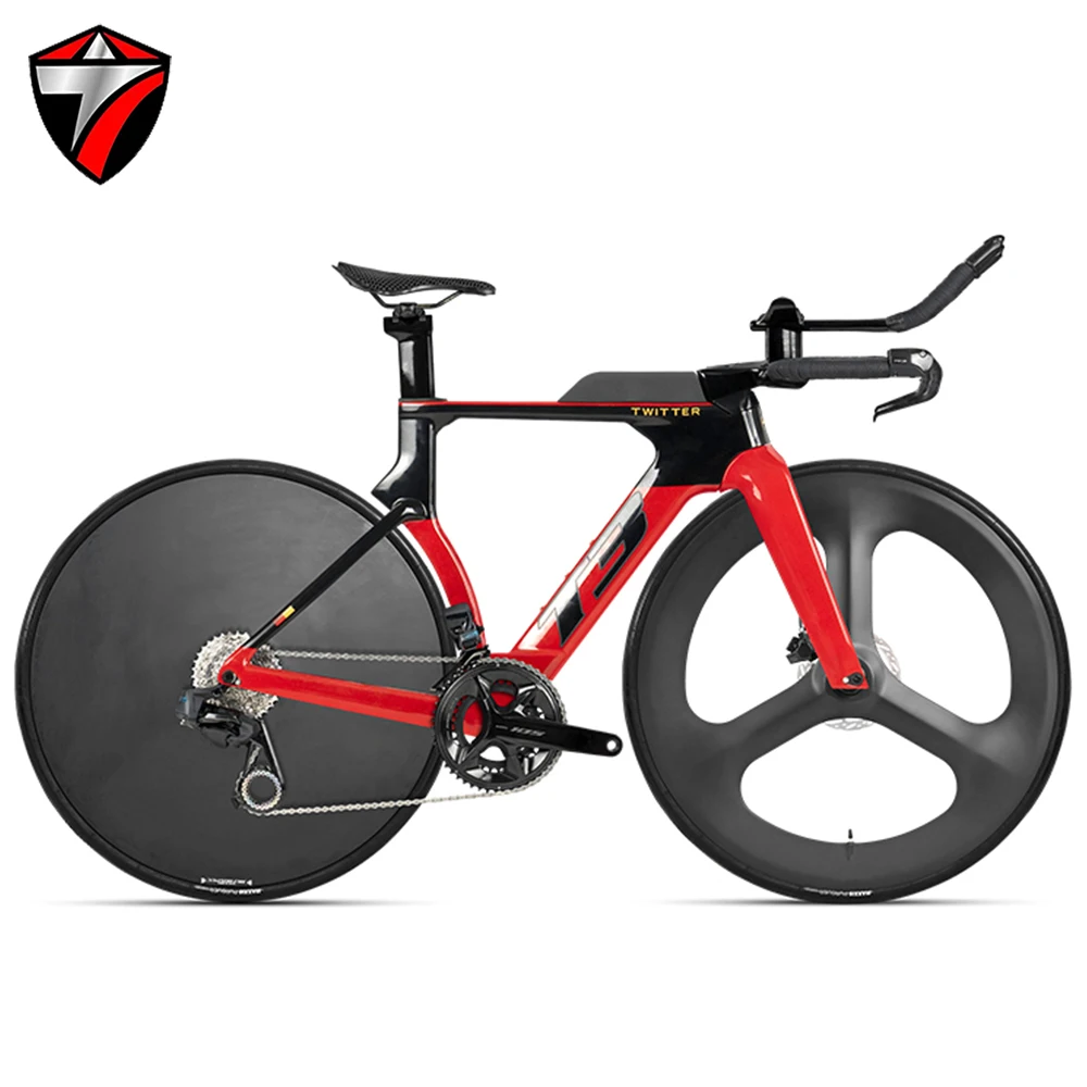 

TWITTER 28inch Carbon Road Bike Full Carbon Disc Wheel TT Triathlon Racing Bike 24Speed Electronic Shifting Hydraulic Disc Brake