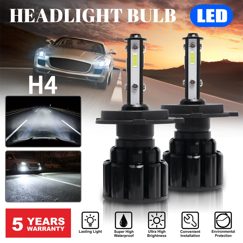 

2Pcs CSP Mini H7 LED H4 H1 H11 5202 Car Headlight Bulbs H8 HB3 HB4 9005 9006 100W 30000LM 6000K 12V 24V Auto Fog Lights