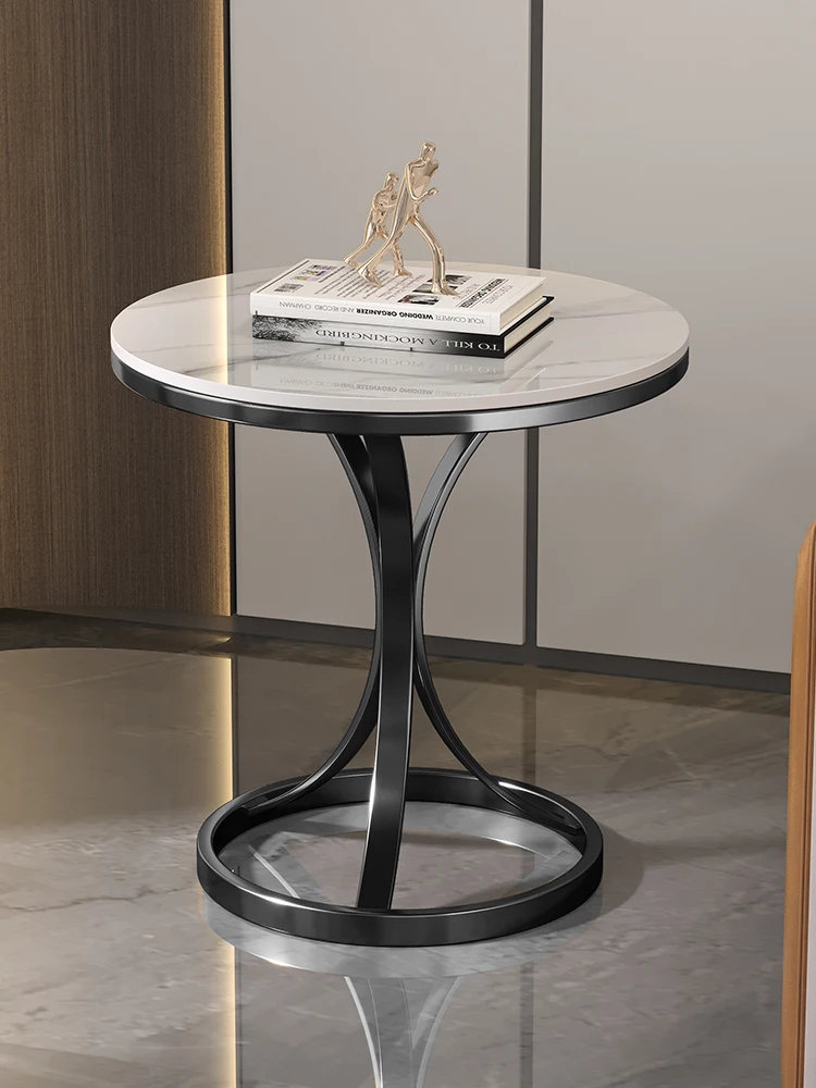 

Light luxury slate side table, small coffee table, marble living room, sofa corner table, simple movable balcony, small round ta