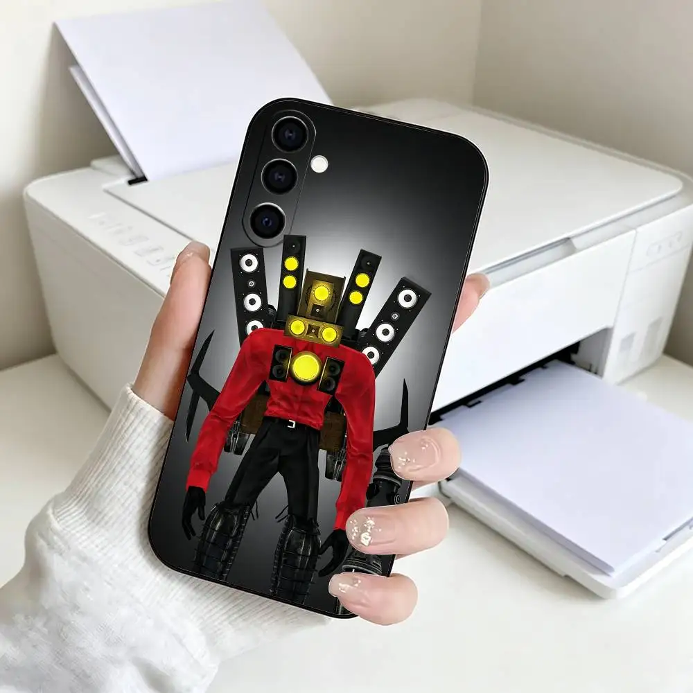 Anime Skibidi Toilet Black Soft Silicone Phone Case for Samsung A73 20,21,22,31,32,52,53,72