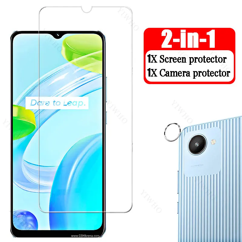 4in1 6.5 Inch Tempered Glass for Realme C30 RMX3581 Camera Lens Protective Film Screen Protectors for Realme C 30 Protective HD