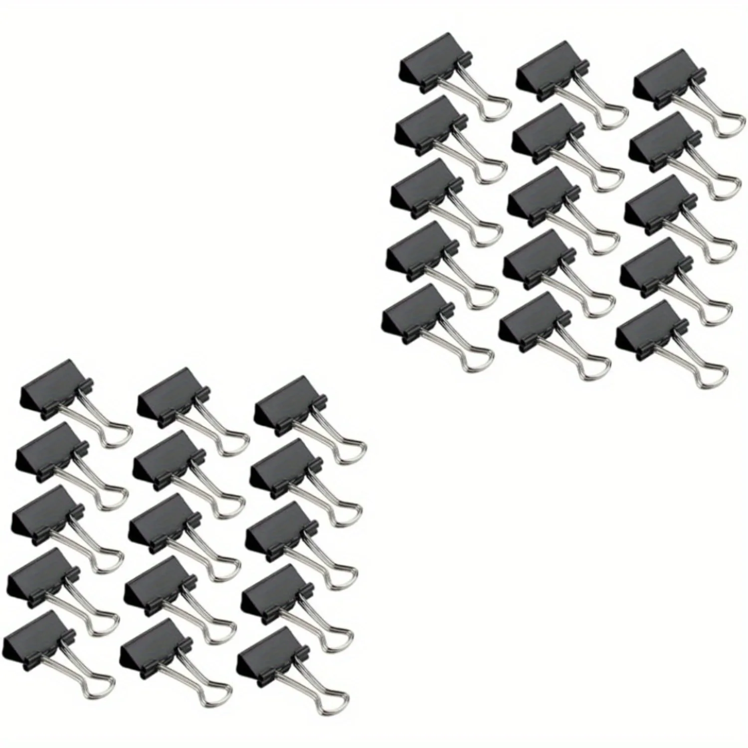 36 Pcs Black Iron Binder Clips, Metal Dovetail Office File Clips, Mini Binder Paper Clips for Documents, Books, and Planner - Du