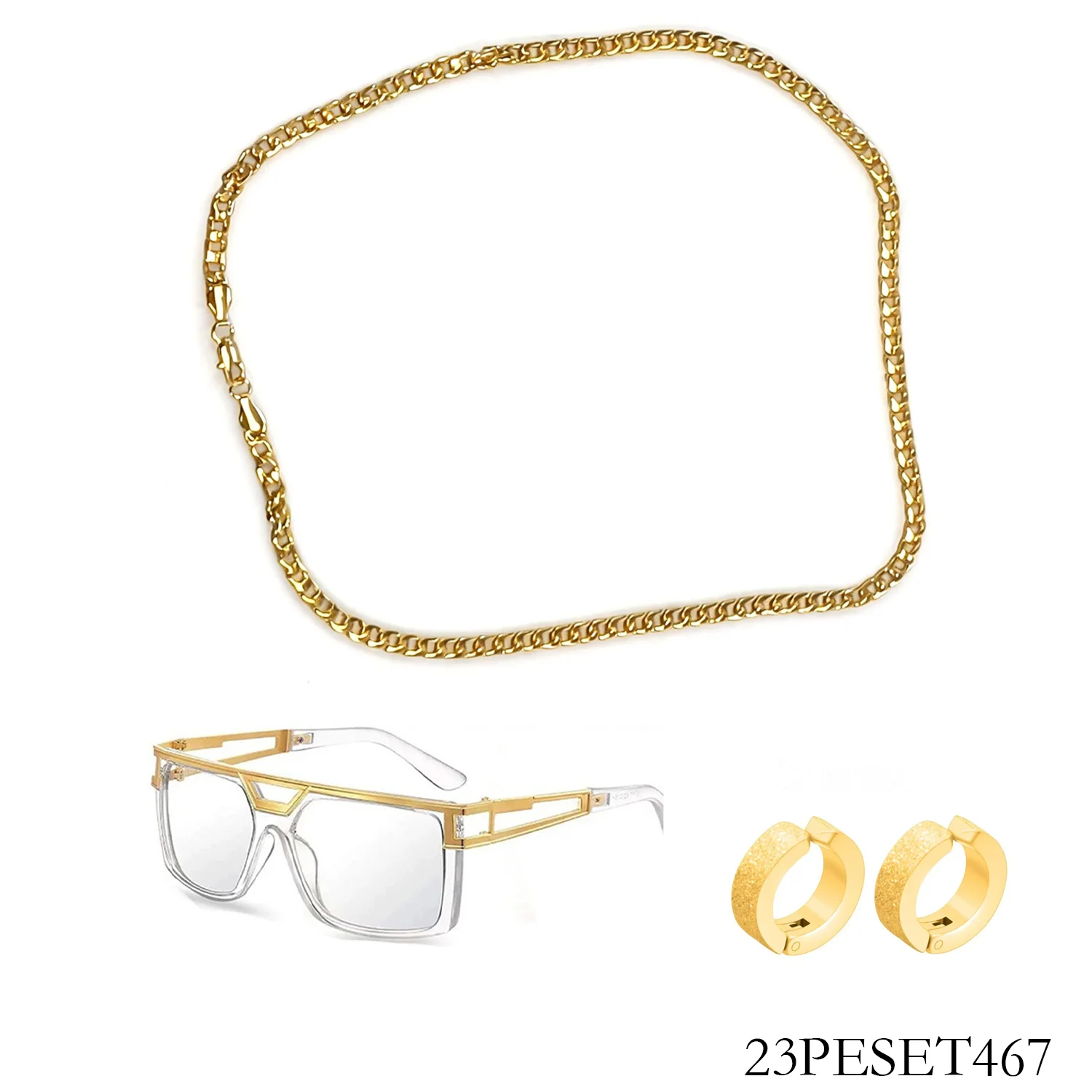 

Женский комплект одежды PESENAR, одежда в стиле 90-х, хип-хоп, рок, наряд в стиле американского доллара, великолепный хип-хоп костюм, очки, серьги, ожерелье.