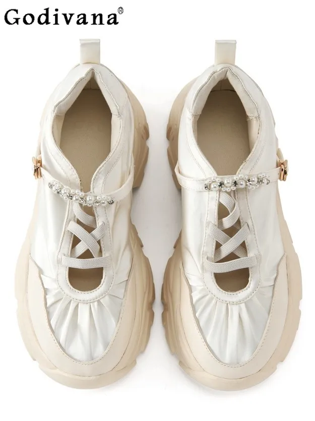 

Japanese Style Sweet Sports Shoes Spring and Autumn Girls Students Fashion Casual Versatile Chunky Sneakers Thick-soled Shoes