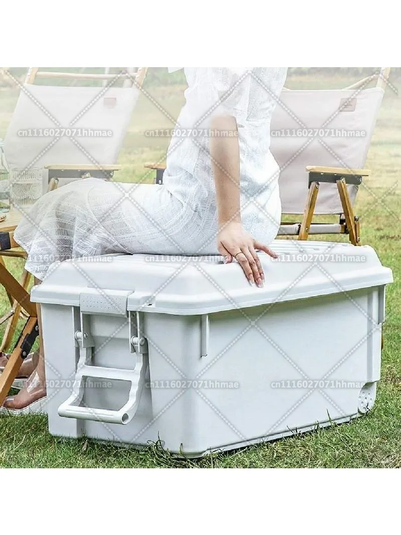 Outdoor Camping Storage Box, Plastic Camping Organizer Container, Large‑Capacity Storage Bin for Car Trunk Household Use
