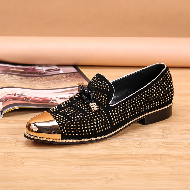 Autumn Metal Soup diamond COW LEATHER Luxurious Commercial affairs Customized Personality Party Socialize Shoes
