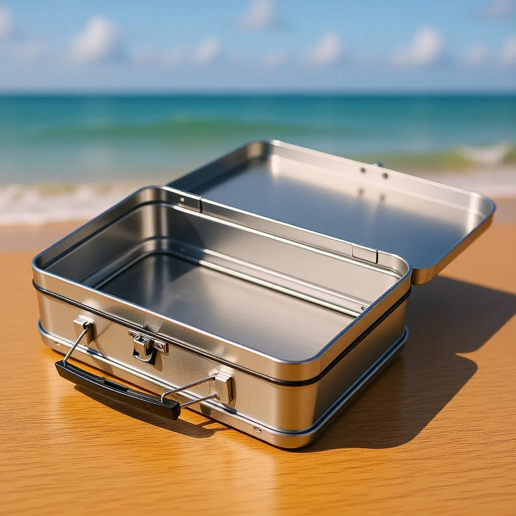 

Handheld White Tinplate Storage Box Large Capacity Multipurpose Organizer Desktop Jewelry Coin Keepsake Sundries Holder