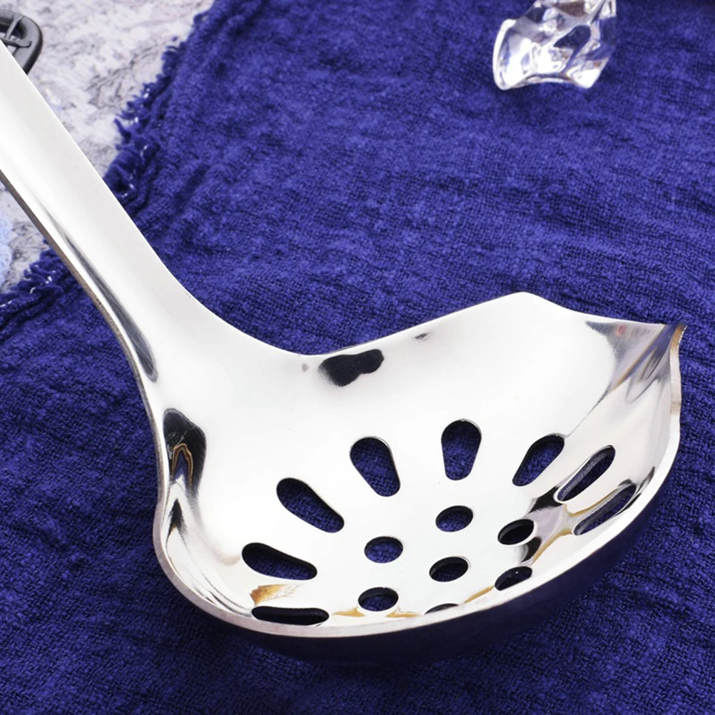 

2 Pcs Soup Spoon Stainless Steel Large Scoop Hot Pot Food Serving Kitchen Restaurant Practical Long H Durability