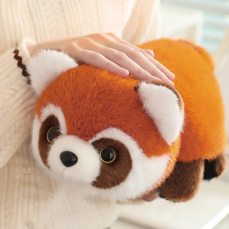 25/35/45CM Creative Plush Panda Turn to Red Panda Plush Toys Raccoon Kawaii Flip Animal Pillow Dolls Stuffed Toy Birthday Gift