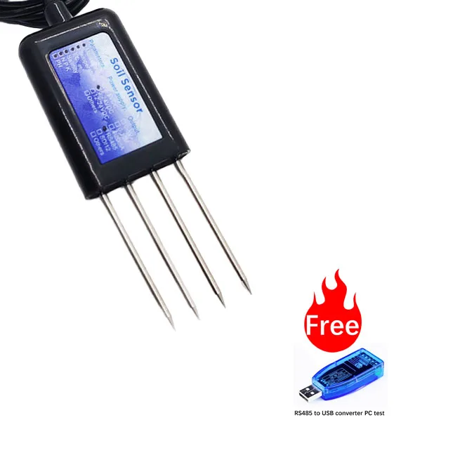 Soil 8 IN 1 Online Monitoring LORA LORAWAN RS485 Soil Moisture Temperature EC PH SALINITY NPK Integrated Sensor