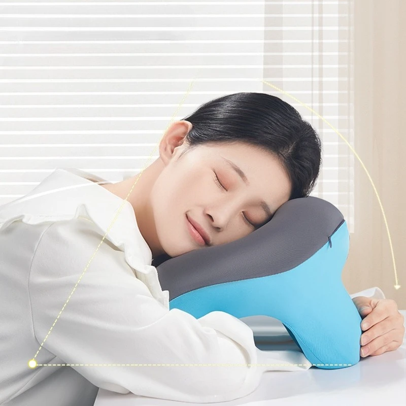 Hollow Out Afternoon Nap U-Shape Softness Small Pillow with Neck Head Support Office Classroom Rest Tool Anti-Apnea Relax Device