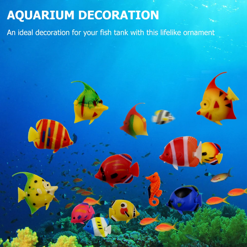 

25 pcs Mini Size Lifelike Plastic Fish Tank Ornaments For Aquarium Play Educational Artificial Fish Decor